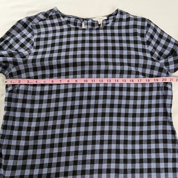 BeachLunchLounge Blue Black Checker Roberta Bell Sleeve Gingham Check Top - Picture 8 of 9